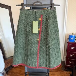 Gucci Green Tweed Skirt